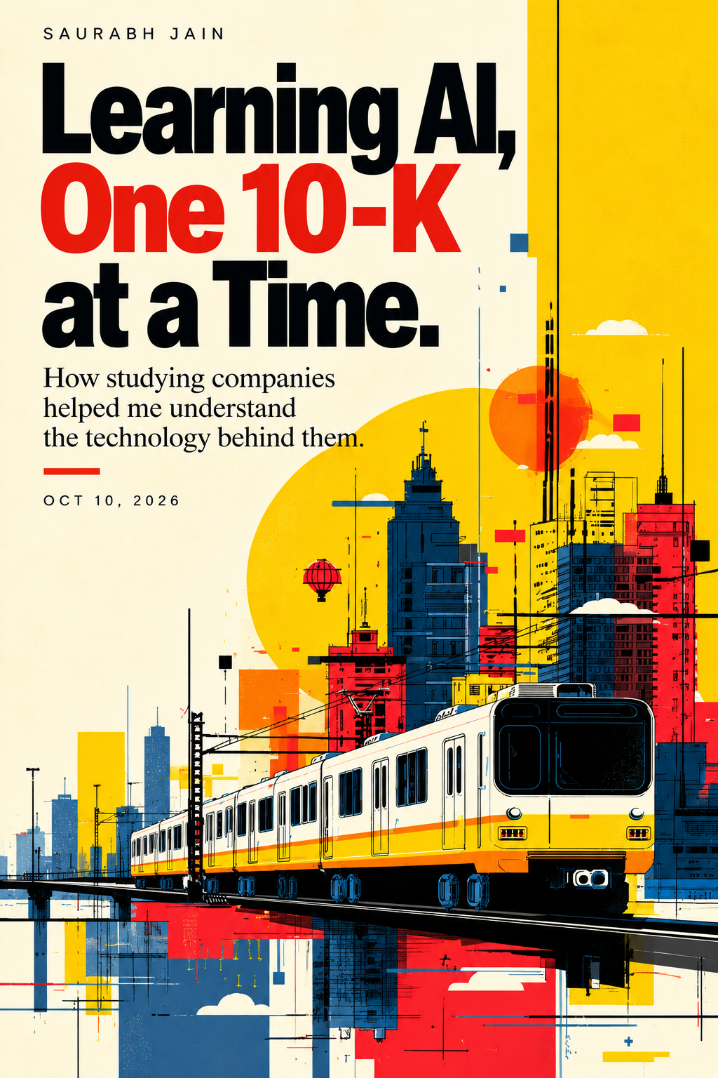 Learning AI, One 10-K at a Time — illustrated cover